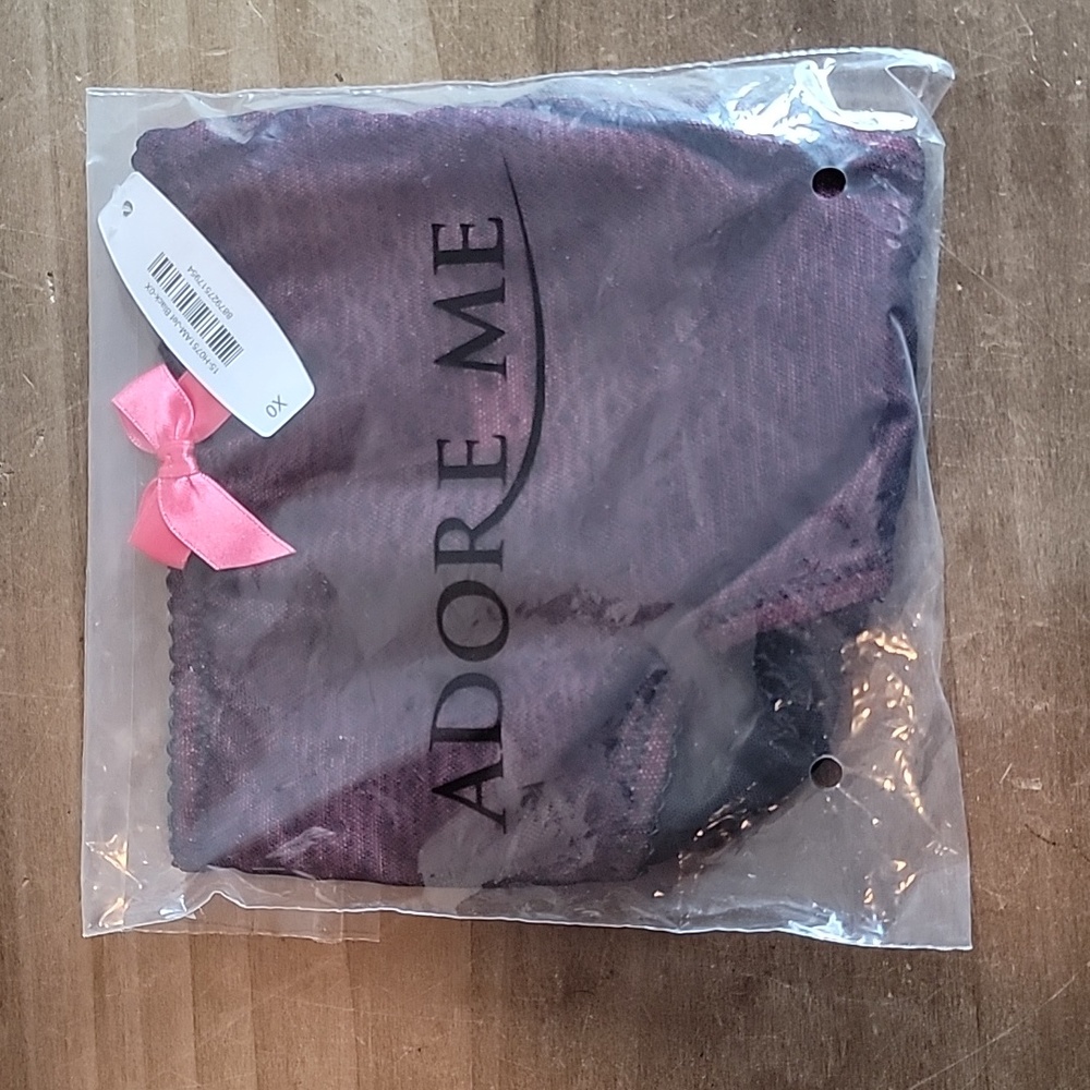 NWTs Dead Stock Adore Me Jet Black Lace Panties Size 0X